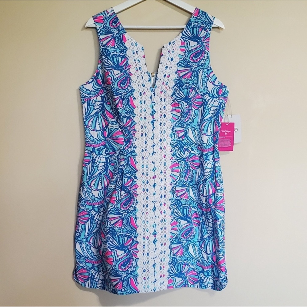 Lilly Pulitzer Oh My Fans Sleeveless Dress 20th Anniversary Women's Size 16.